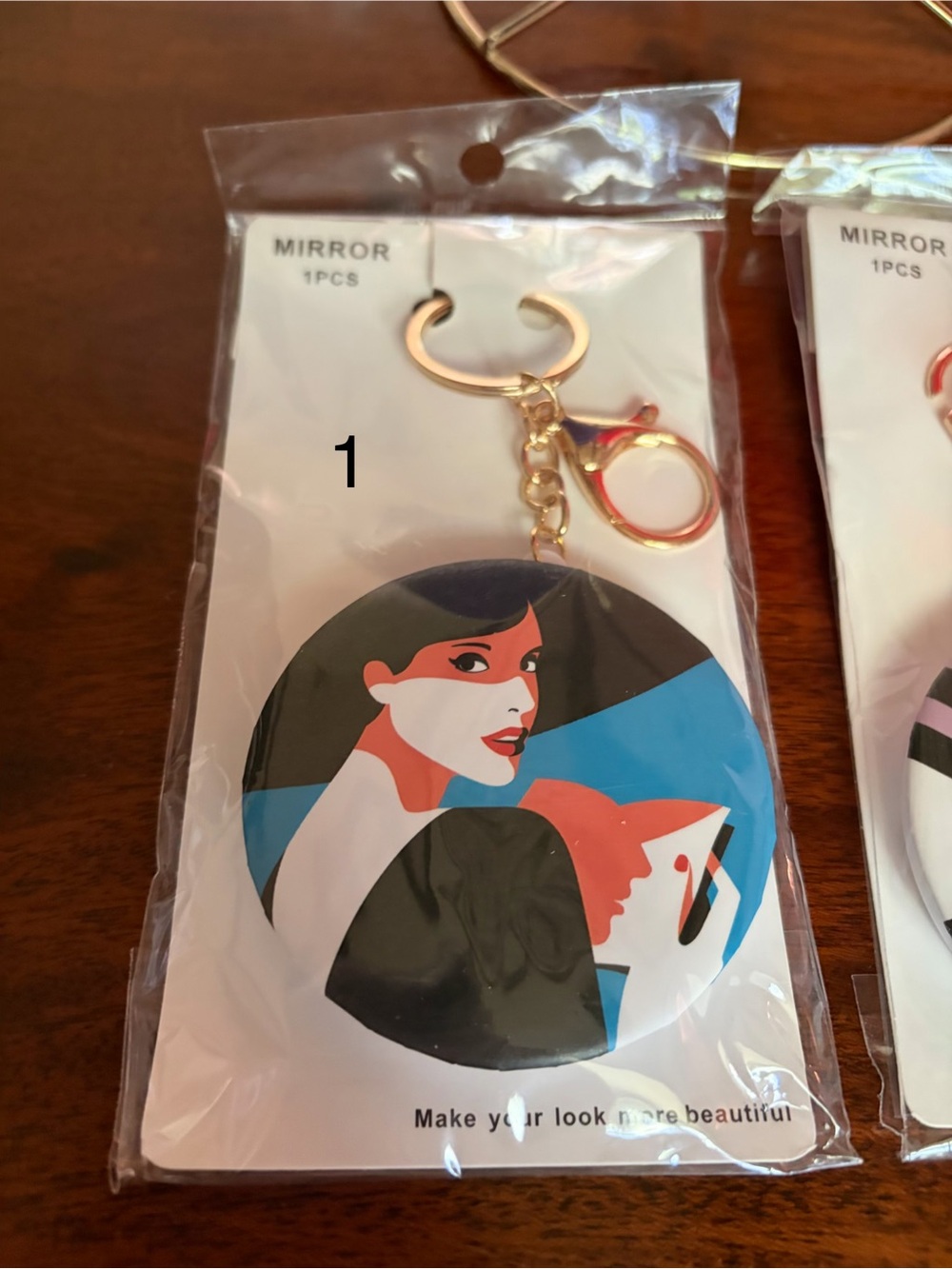 New Choose One Keychain/Bag Charm Mirror, Sneaker or large Pom Pom - Picture 6 of 9